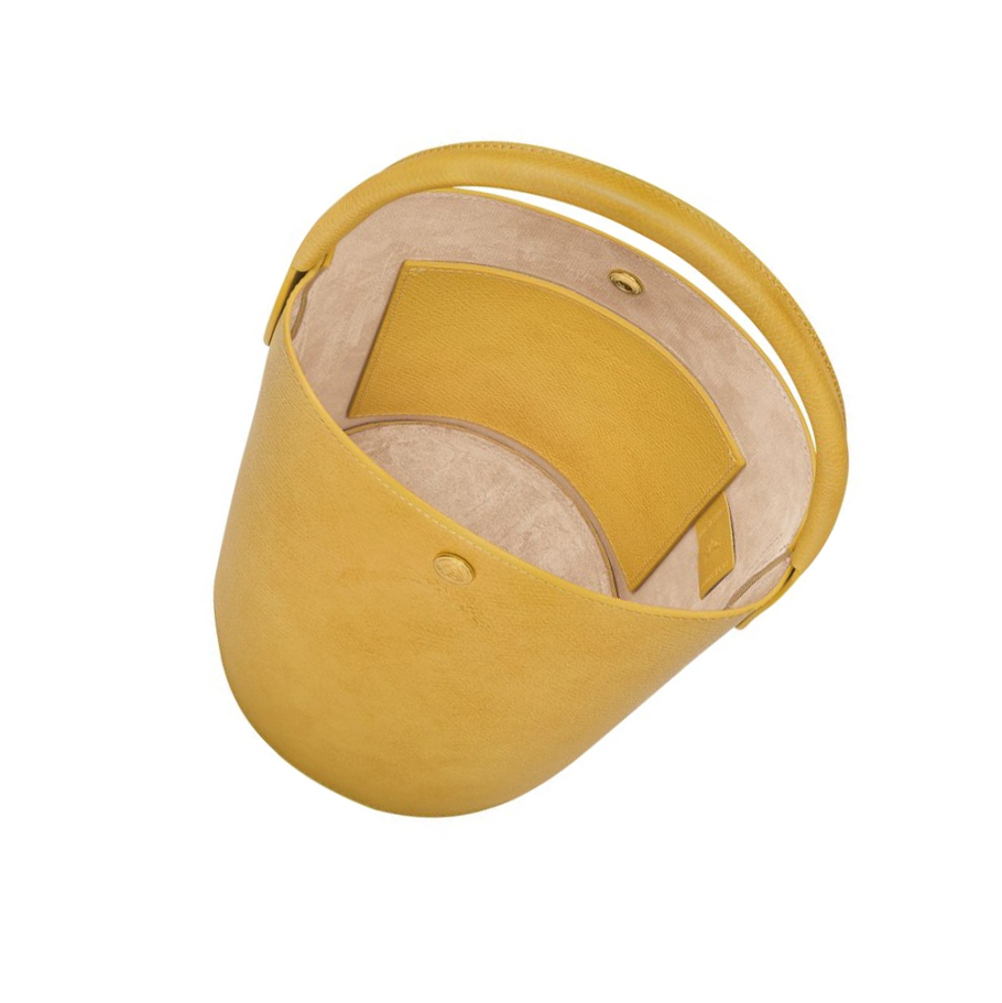 Bolsas De Mano Longchamp Cuir De Russie Mujer Amarillo | ES-IYXK470