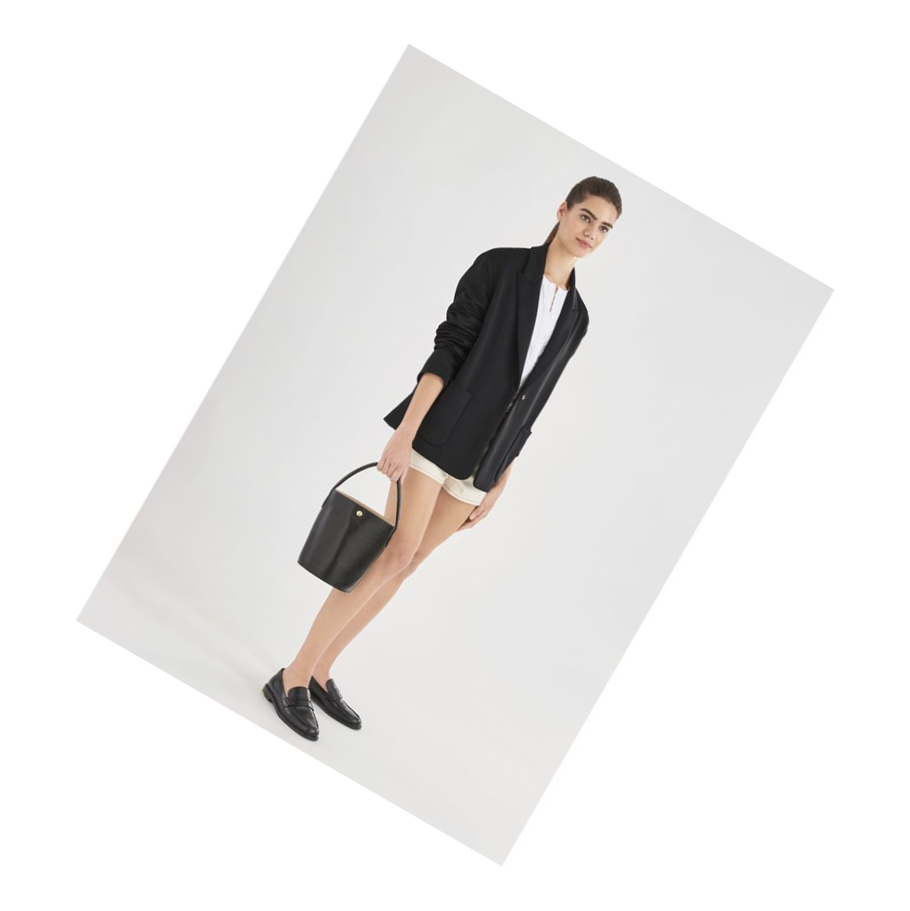 Bolsas De Mano Longchamp Cuir De Russie Mujer Negras | ES-UBMP179