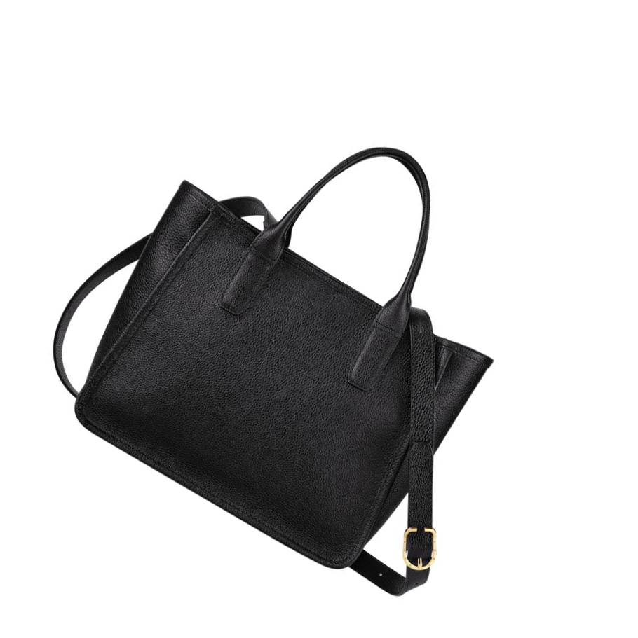 Bolsas De Mano Longchamp Le Foulonné Mujer Negras | ES-ERXK945