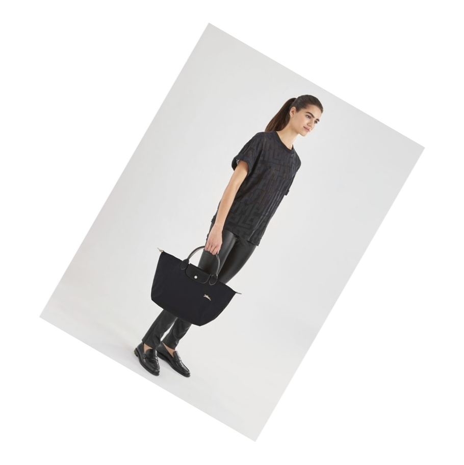 Bolsas De Mano Longchamp Le Pliage Club M Mujer Negras | ES-DVZA612