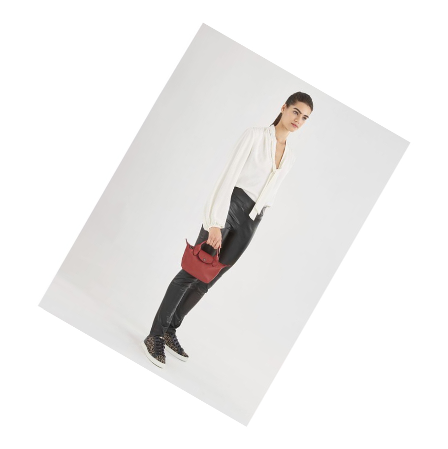Bolsas De Mano Longchamp Le Pliage Cuir XS Mujer Rojas | ES-BJFX706