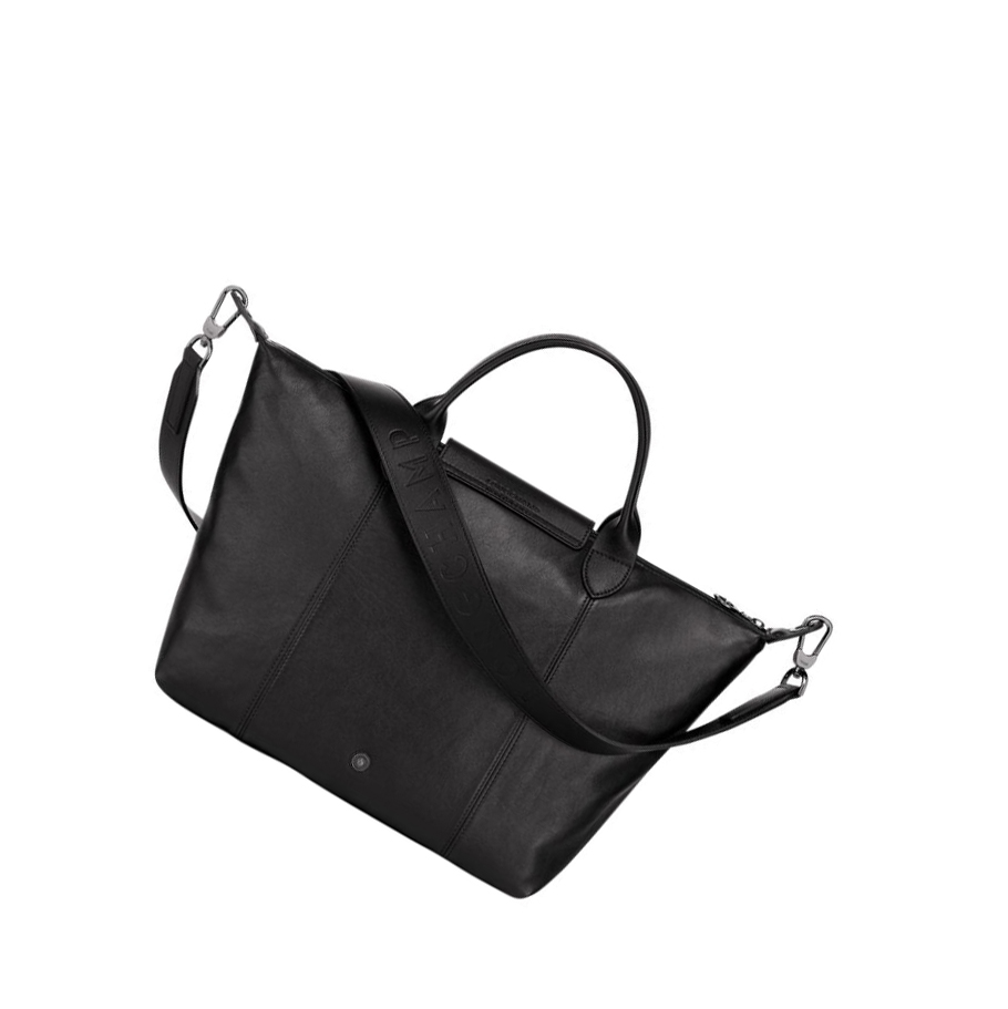 Bolsas De Mano Longchamp Le Pliage Cuir M Mujer Negras | ES-GZTK267