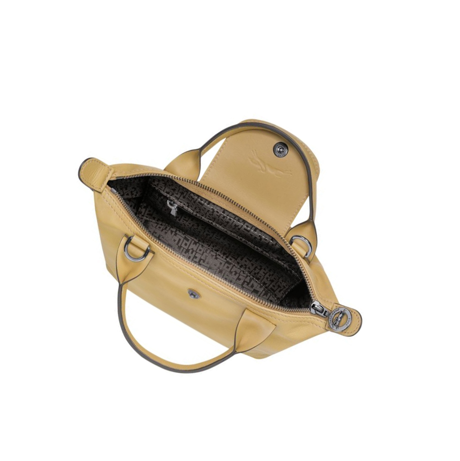 Bolsas De Mano Longchamp Le Pliage Cuir XS Mujer Beige | ES-HEYA293