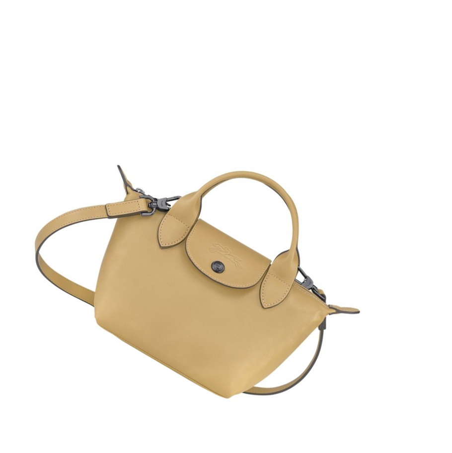 Bolsas De Mano Longchamp Le Pliage Cuir XS Mujer Beige | ES-HEYA293