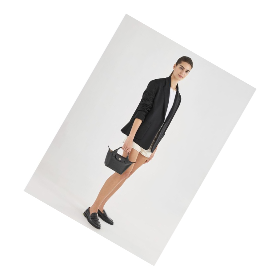 Bolsas De Mano Longchamp Le Pliage Cuir Lgp XS Mujer Negras | ES-IHCB902