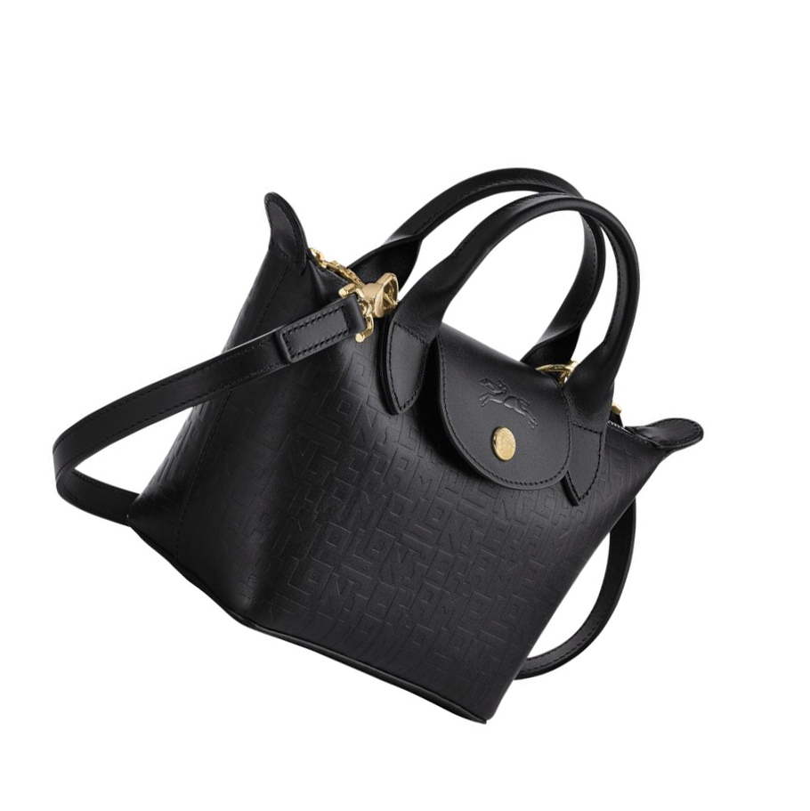Bolsas De Mano Longchamp Le Pliage Cuir Lgp XS Mujer Negras | ES-IHCB902