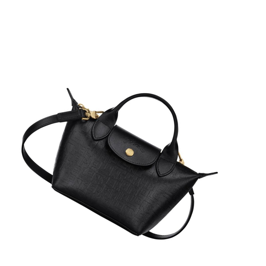 Bolsas De Mano Longchamp Le Pliage Cuir Lgp XS Mujer Negras | ES-IHCB902