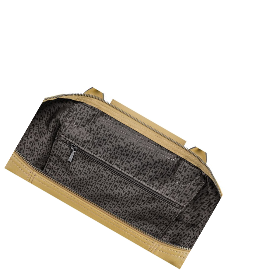 Bolsas De Mano Longchamp Le Pliage Cuir M Mujer Beige | ES-JWFG789