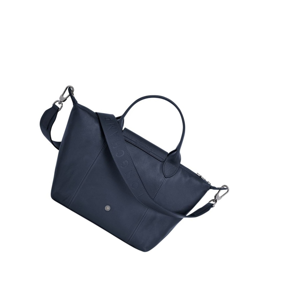 Bolsas De Mano Longchamp Le Pliage Cuir S Mujer Azul Marino | ES-KCHI804