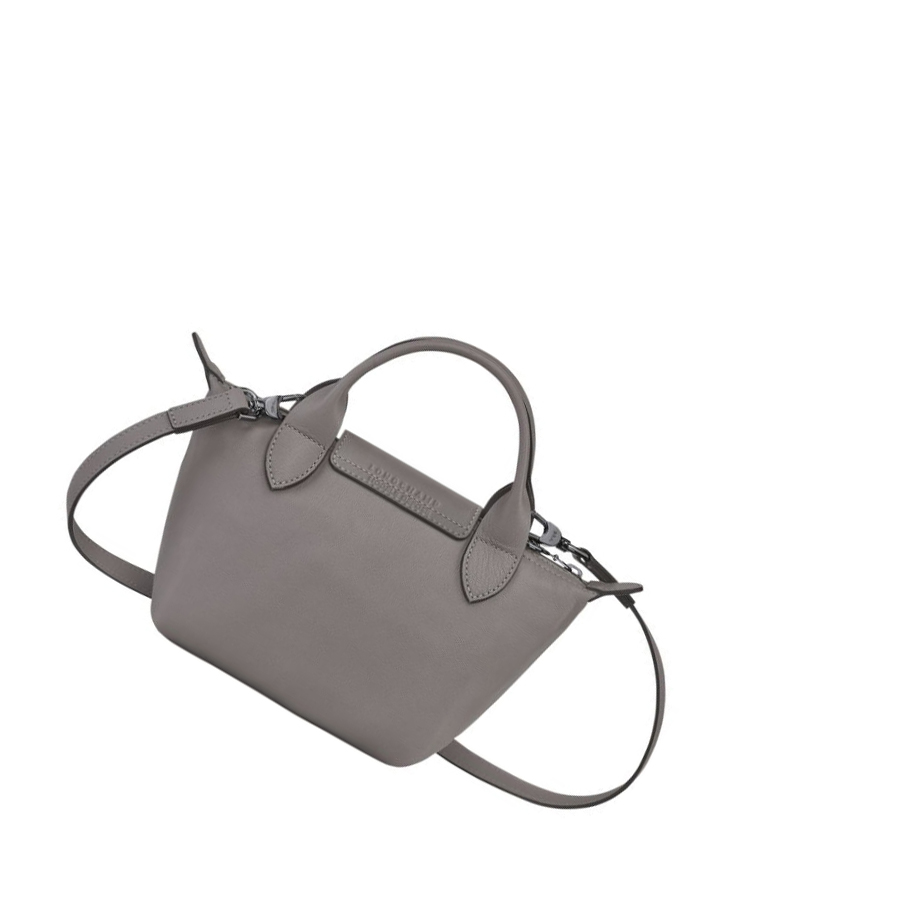 Bolsas De Mano Longchamp Le Pliage Cuir XS Mujer Gris | ES-LJEX021
