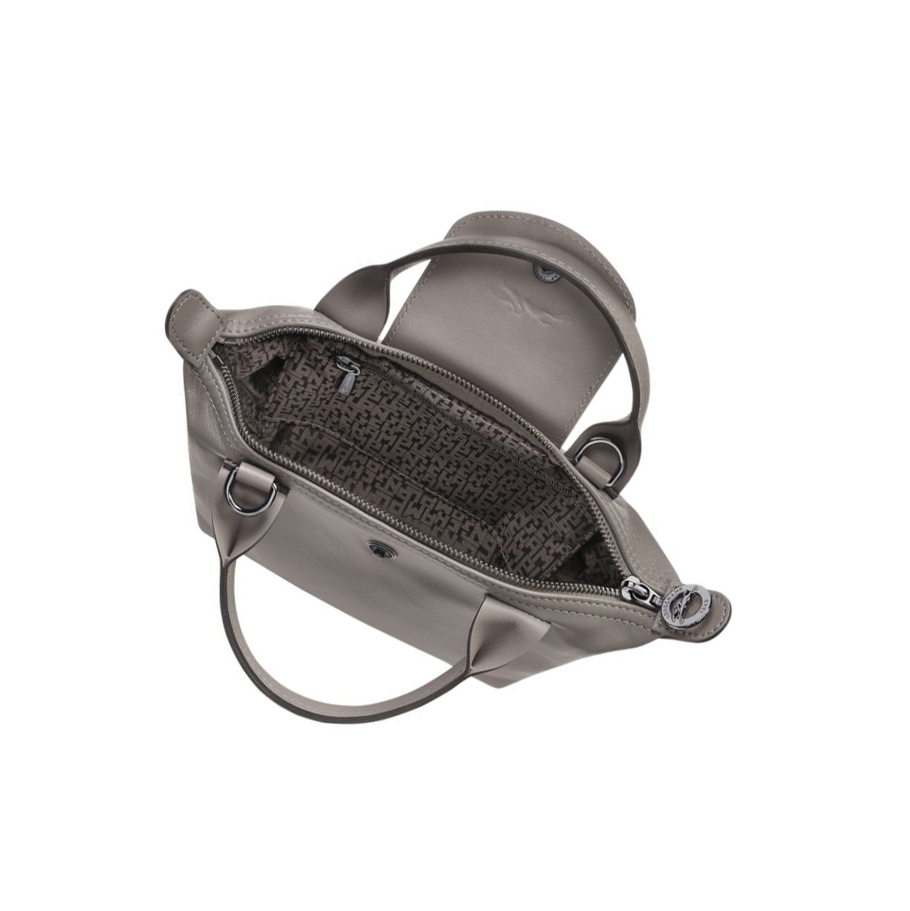 Bolsas De Mano Longchamp Le Pliage Cuir XS Mujer Gris | ES-LJEX021