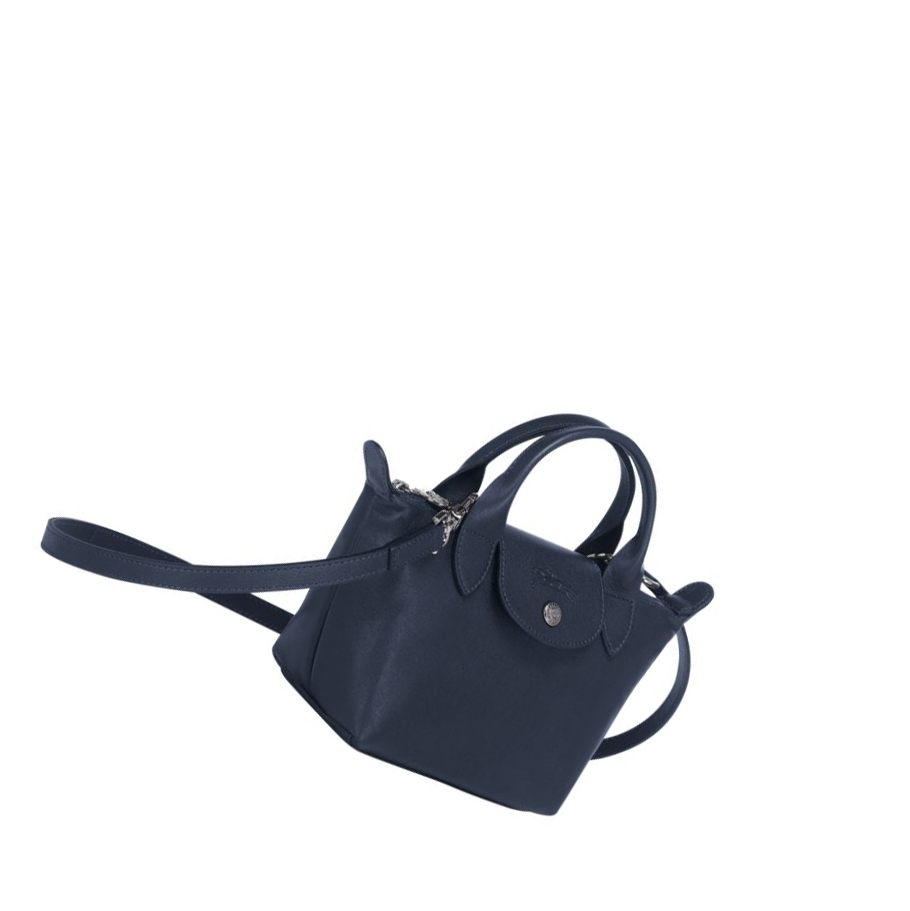 Bolsas De Mano Longchamp Le Pliage Cuir XS Mujer Azul Marino | ES-LRVM120