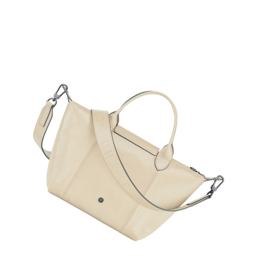 Bolsas De Mano Longchamp Le Pliage Cuir S Mujer Beige | ES-MLGY413