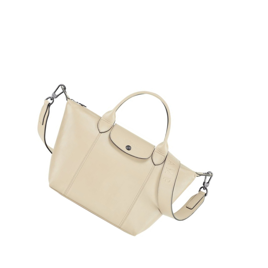 Bolsas De Mano Longchamp Le Pliage Cuir S Mujer Beige | ES-MLGY413
