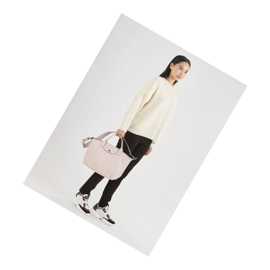 Bolsas De Mano Longchamp Le Pliage Cuir M Mujer Rosas | ES-QHEM475