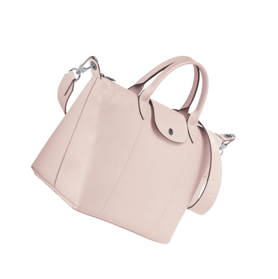 Bolsas De Mano Longchamp Le Pliage Cuir M Mujer Rosas | ES-QHEM475