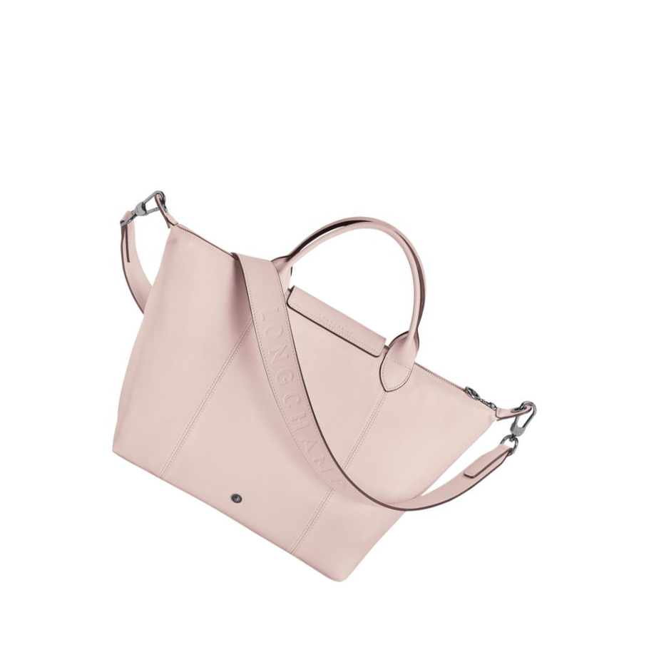 Bolsas De Mano Longchamp Le Pliage Cuir M Mujer Rosas | ES-QHEM475