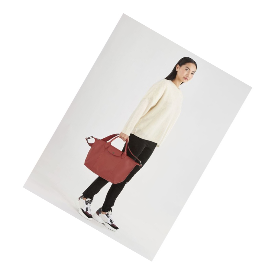 Bolsas De Mano Longchamp Le Pliage Cuir M Mujer Rojas | ES-TDBF824