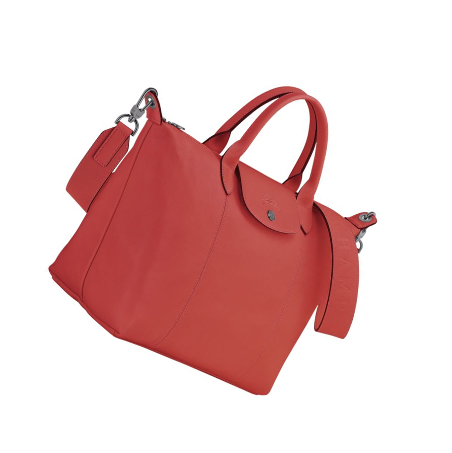 Bolsas De Mano Longchamp Le Pliage Cuir M Mujer Rojas | ES-TDBF824