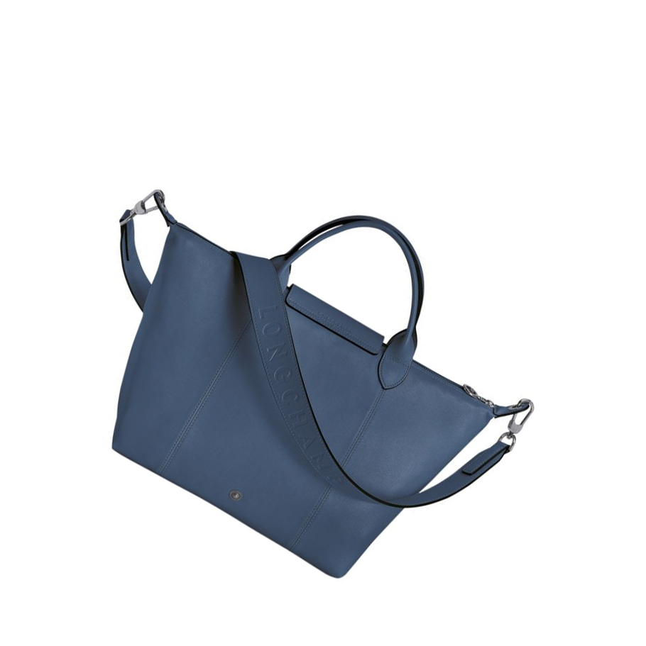 Bolsas De Mano Longchamp Le Pliage Cuir M Mujer Azules | ES-USLO120