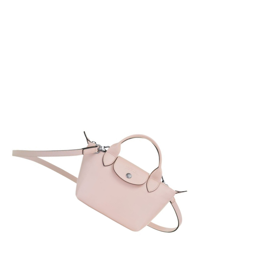 Bolsas De Mano Longchamp Le Pliage Cuir XS Mujer Rosas | ES-VXJQ160