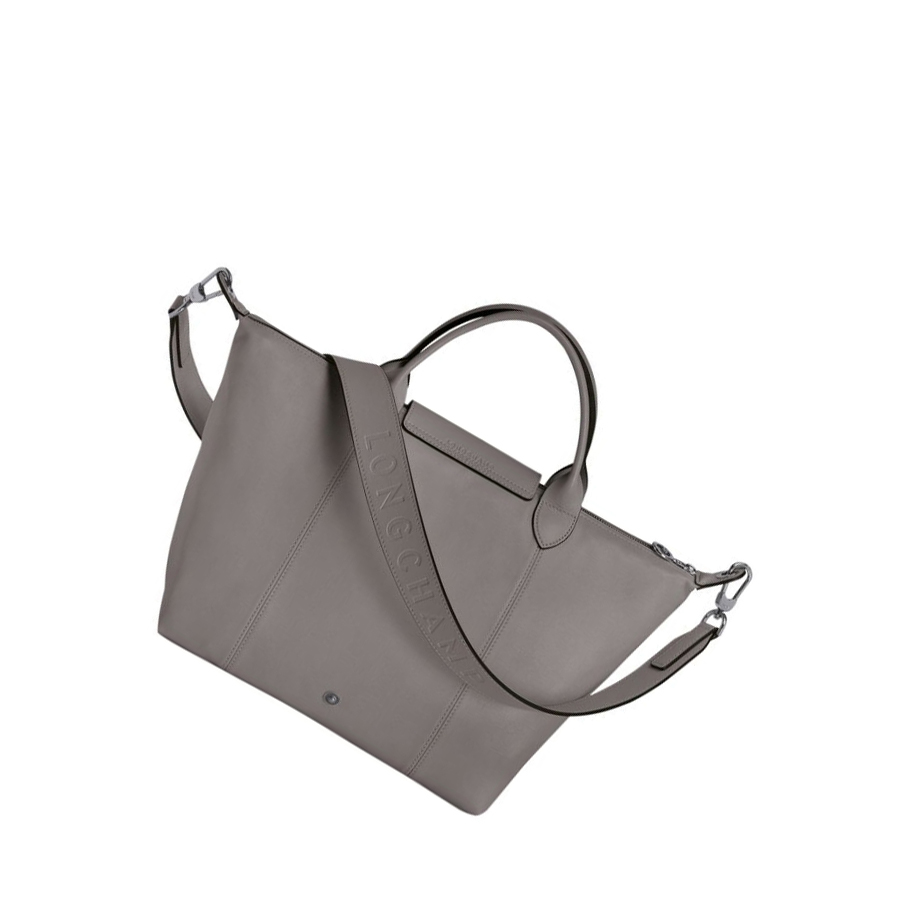Bolsas De Mano Longchamp Le Pliage Cuir M Mujer Gris | ES-WBYF704