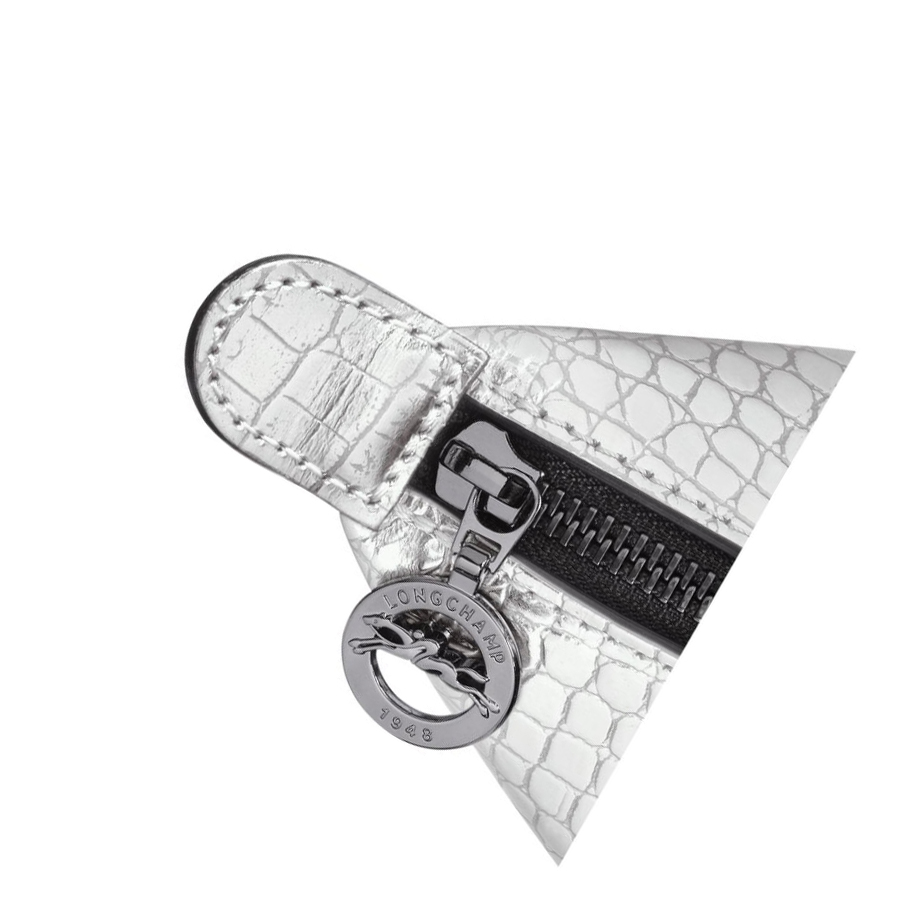 Bolsas De Mano Longchamp Le Pliage Cuir Croco XS Mujer Plateadas | ES-XHAY092