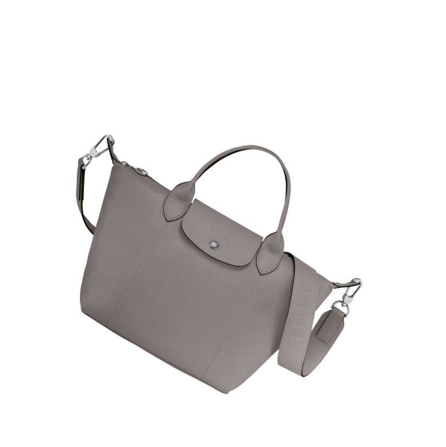 Bolsas De Mano Longchamp Le Pliage Cuir S Mujer Gris | ES-XRHA891