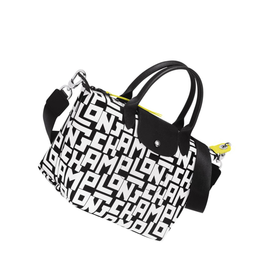 Bolsas De Mano Longchamp Le Pliage Lgp S Mujer Negras Blancas | ES-JYFW302