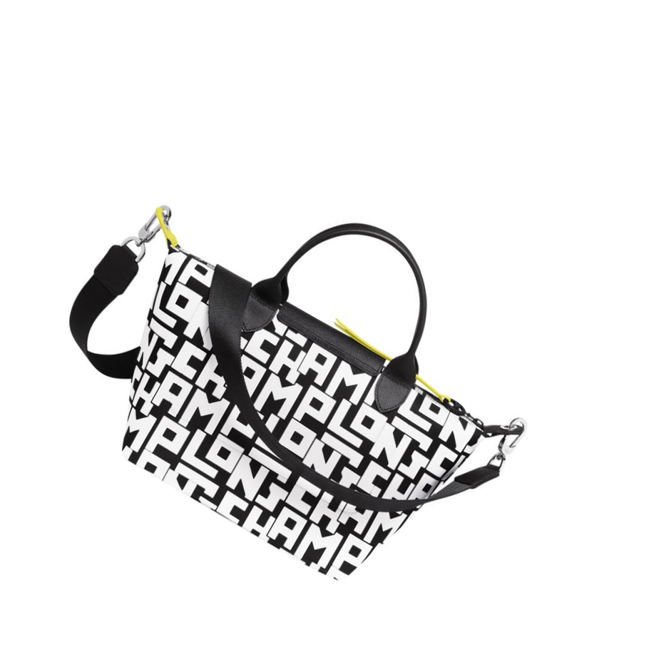 Bolsas De Mano Longchamp Le Pliage Lgp S Mujer Negras Blancas | ES-JYFW302