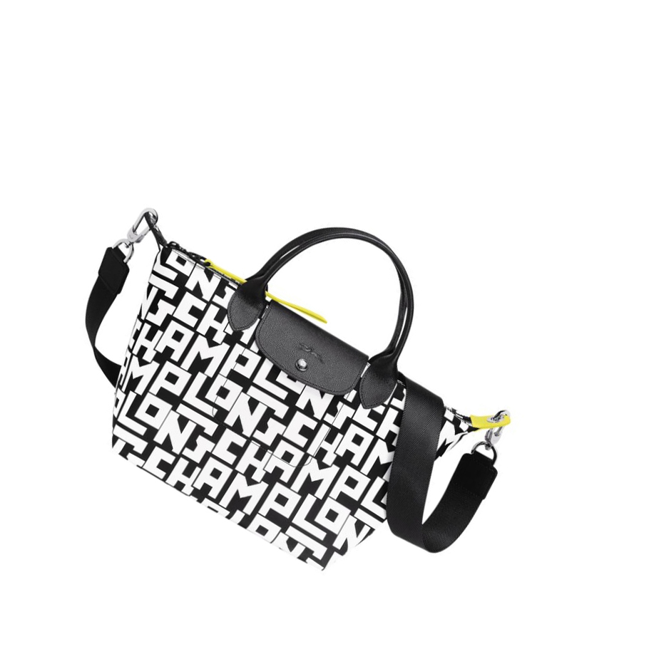 Bolsas De Mano Longchamp Le Pliage Lgp S Mujer Negras Blancas | ES-JYFW302