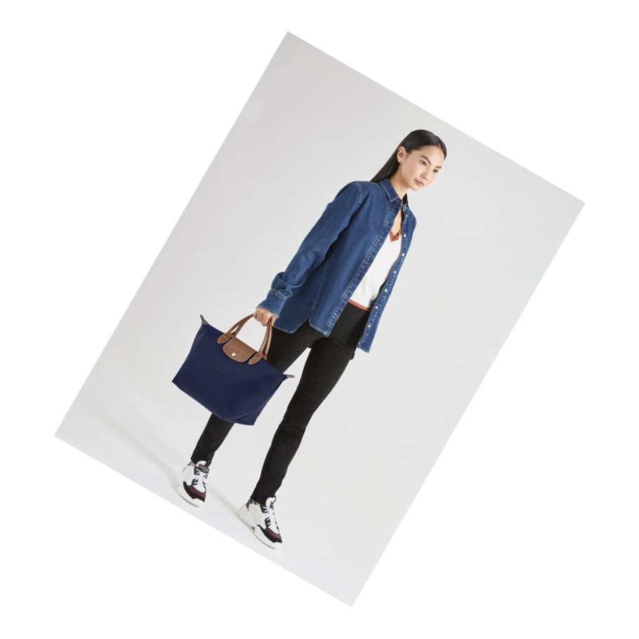 Bolsas De Mano Longchamp Le Pliage Original M Mujer Azul Marino | ES-IJNY237