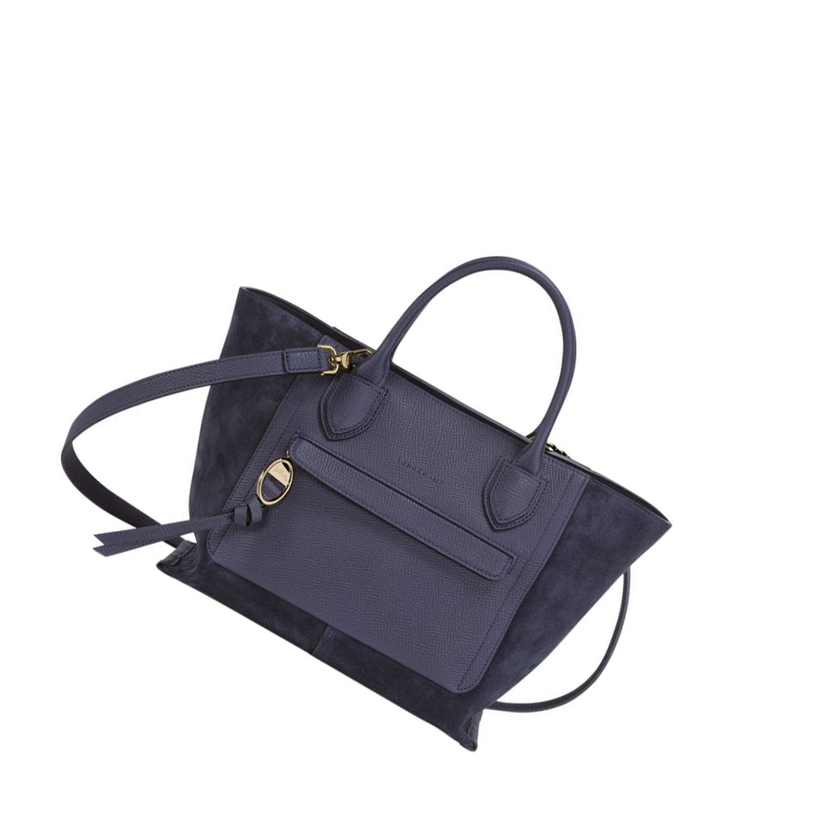Bolsas De Mano Longchamp Mailbox M Mujer Azul Marino | ES-LQUX695