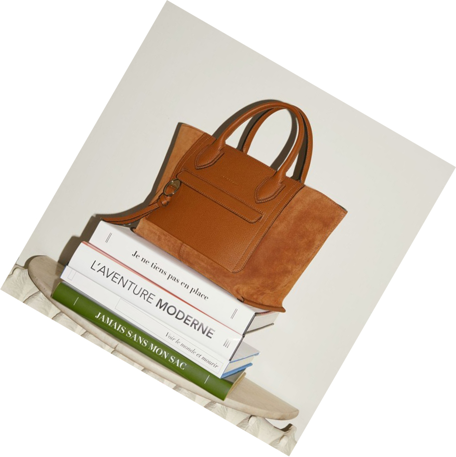 Bolsas De Mano Longchamp Mailbox M Mujer Marrones | ES-OWCP019