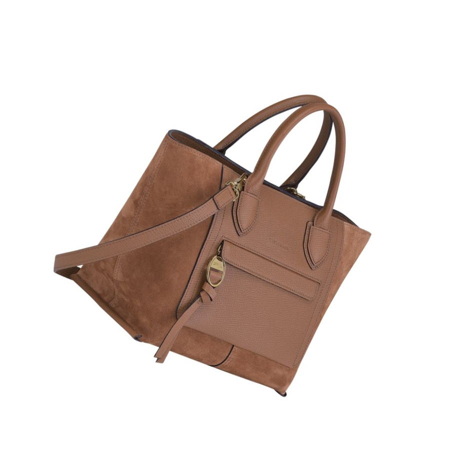 Bolsas De Mano Longchamp Mailbox M Mujer Marrones | ES-OWCP019