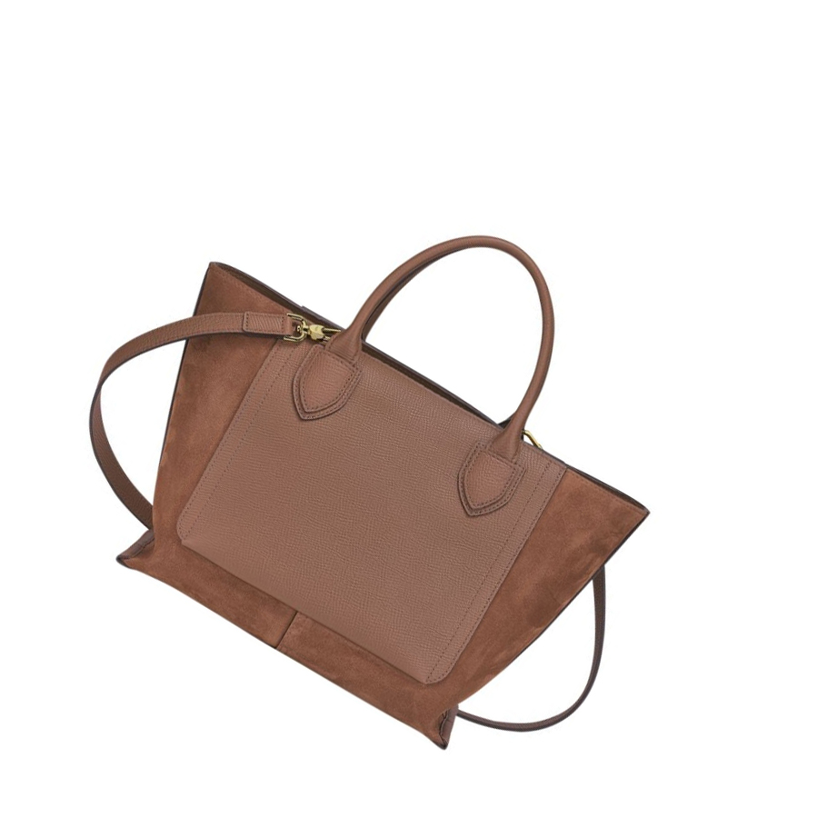 Bolsas De Mano Longchamp Mailbox M Mujer Marrones | ES-OWCP019