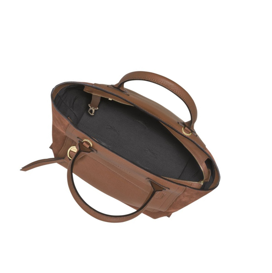Bolsas De Mano Longchamp Mailbox M Mujer Marrones | ES-OWCP019