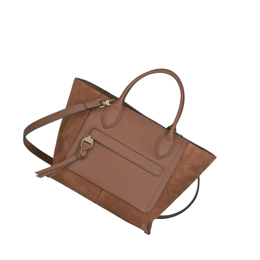 Bolsas De Mano Longchamp Mailbox M Mujer Marrones | ES-OWCP019