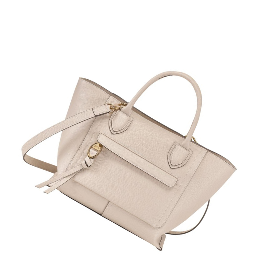 Bolsas De Mano Longchamp Mailbox M Mujer Beige | ES-WXLM673