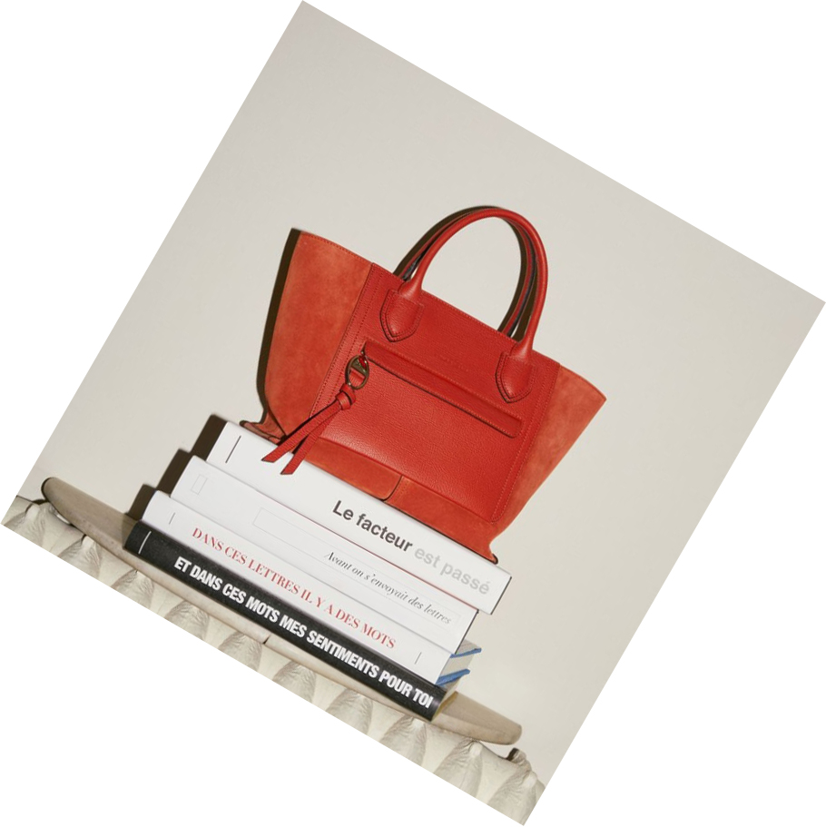 Bolsas De Mano Longchamp Mailbox M Mujer Naranjas | ES-YZOL231