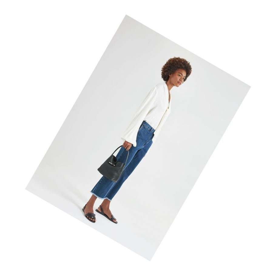 Bolsas De Mano Longchamp Roseau Essential S Mujer Negras | ES-UESV089