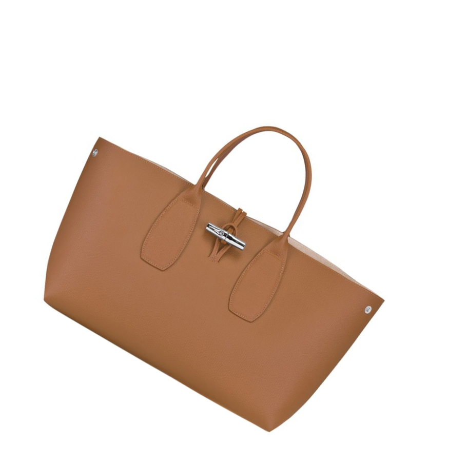 Bolsas De Mano Longchamp Roseau L Mujer Beige | ES-HWSM819