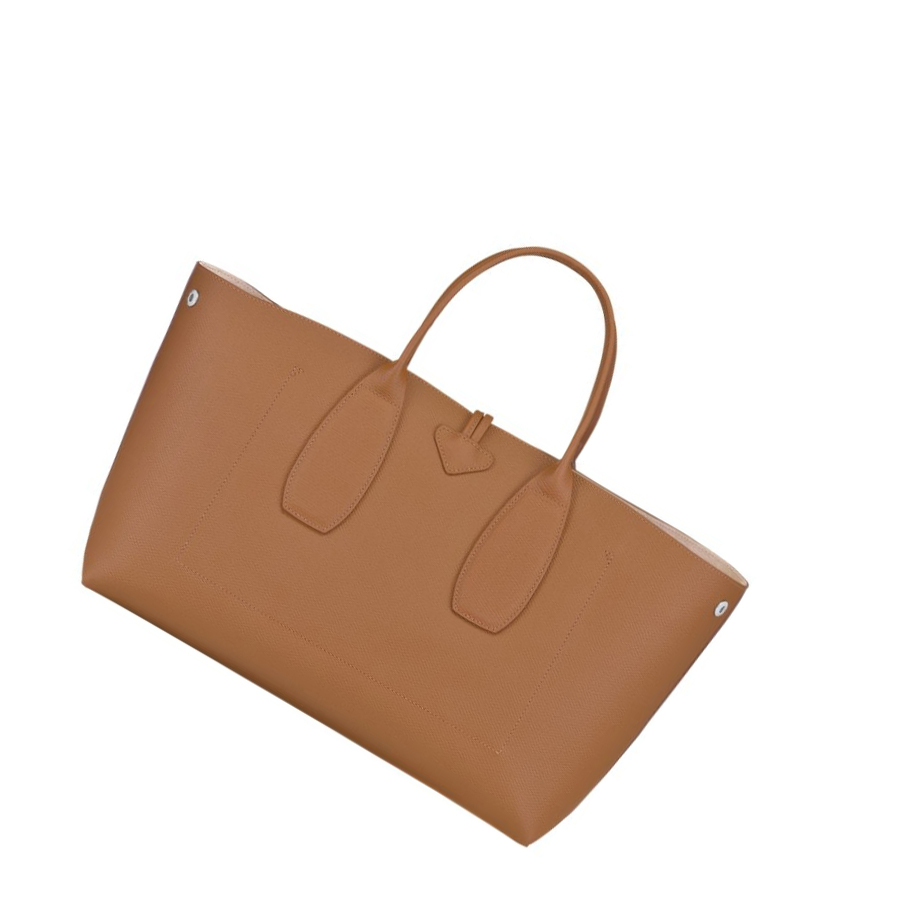 Bolsas De Mano Longchamp Roseau L Mujer Beige | ES-HWSM819