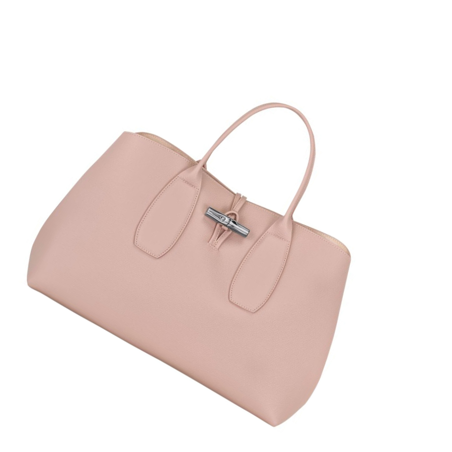 Bolsas De Mano Longchamp Roseau L Mujer Rosas Claro | ES-NZRY947