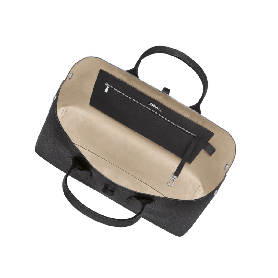 Bolsas De Mano Longchamp Roseau L Mujer Negras | ES-ZSDK143