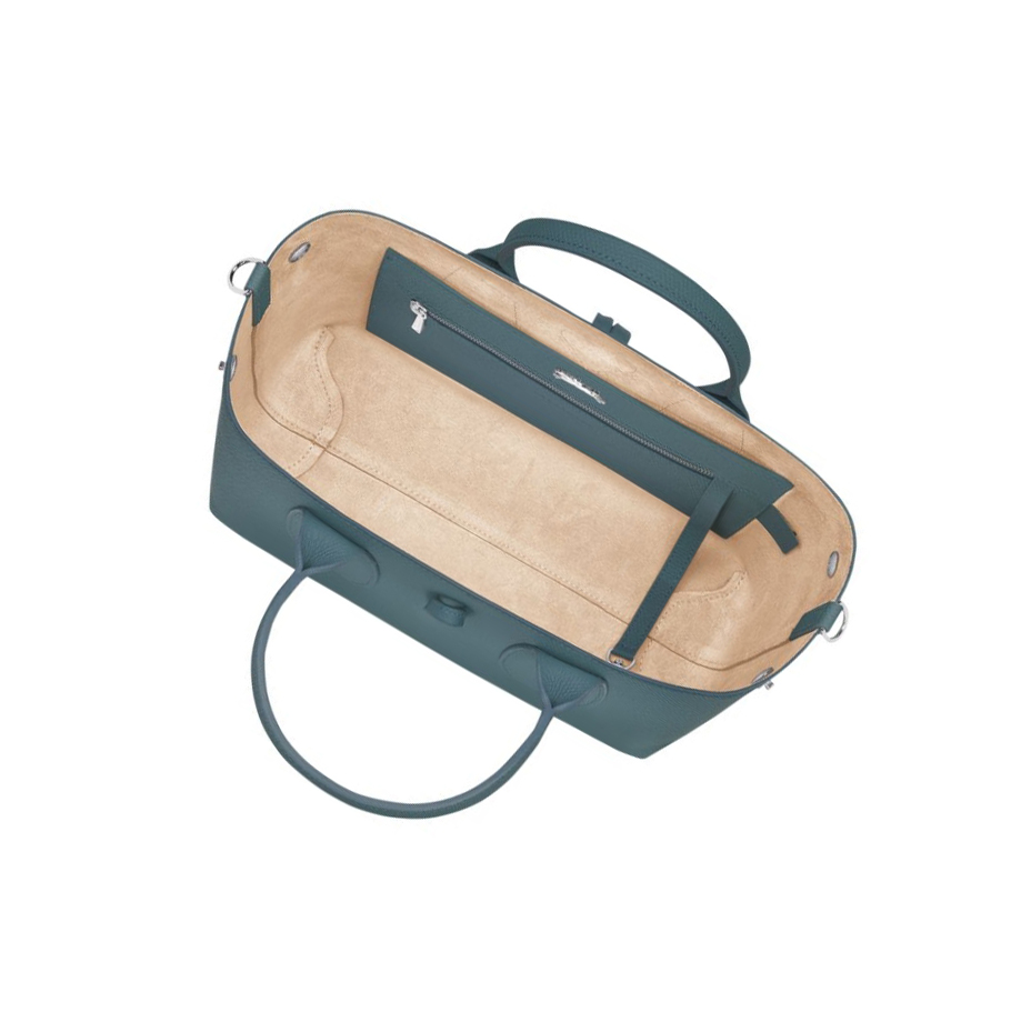 Bolsas De Mano Longchamp Roseau M Mujer Azules | ES-CXIA042