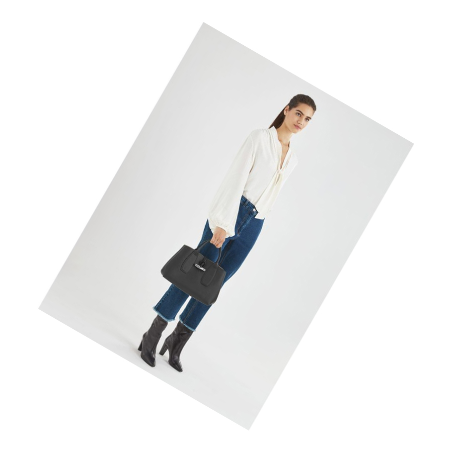Bolsas De Mano Longchamp Roseau M Mujer Rosas Claro | ES-OJRA213