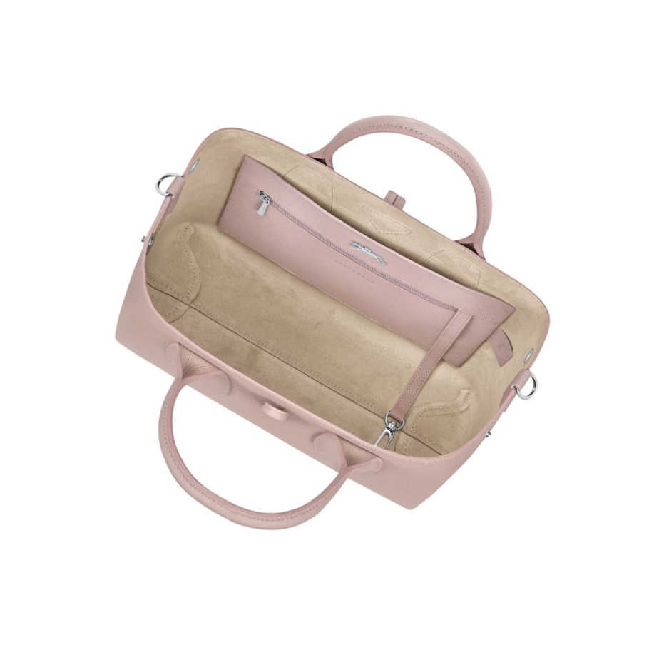 Bolsas De Mano Longchamp Roseau M Mujer Rosas Claro | ES-OJRA213