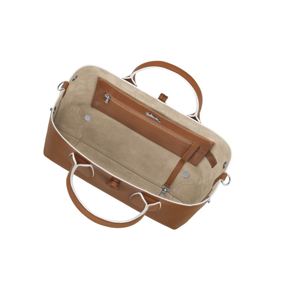 Bolsas De Mano Longchamp Roseau M Mujer Marrones | ES-PQYU103