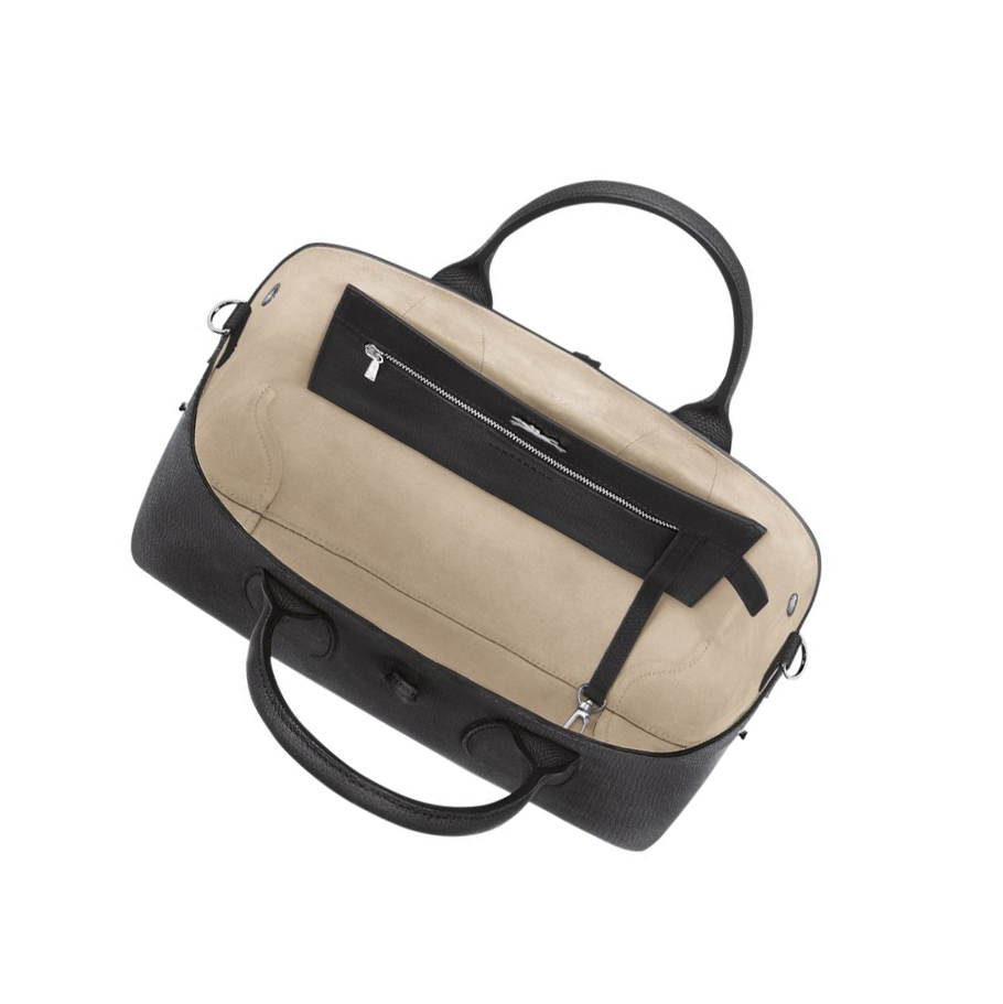 Bolsas De Mano Longchamp Roseau M Mujer Negras | ES-QBTO610